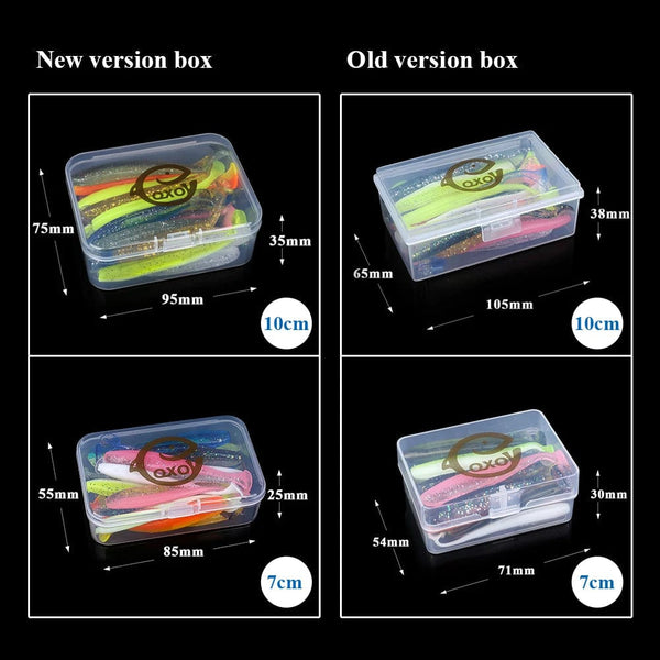 Planet Gates QXO Fishing Soft Lure Worm With Box Silicone Bait Swimbait Streamer Sea Fishing Spoon Lure 7cm 10cm Wobbler Set