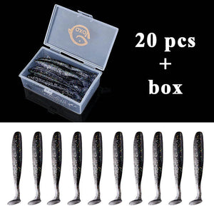 Planet Gates QXO Fishing Soft Lure Worm With Box Silicone Bait Swimbait Streamer Sea Fishing Spoon Lure 7cm 10cm Wobbler Set