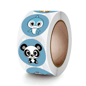 Planet Gates QY1208-500pcs 100-500pcs Round Cartoon Toys Animal stickers for kids Teacher Reward Encourage Sticker Office Stationery for children 1inch