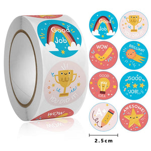 Planet Gates QY2014-500pcs 50-500pcs 1inch Round Cartoon Toys Animal stickers for kids Teacher Reward Encourage Sticker Office Seal label Animal label