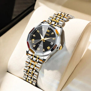 Planet Gates R-gold black / CHINA OLEVS Elegant Fashion Women's Watches Luxury Brand Original Quartz Watch for Ladies Waterproof Stainless Steel Luminous Date