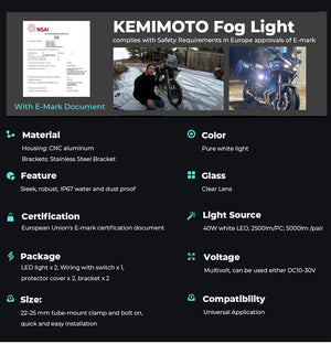 Planet Gates R1200GS 40W Motorcycle LED Fog Lights Auxiliary Assembliy For BMW R1200GS F850GS F750GS F 850GS 750GS 1250GS GS LC Adventure