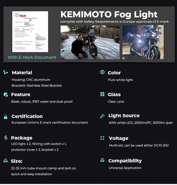 Planet Gates R1200GS 40W Motorcycle LED Fog Lights Auxiliary Assembliy For BMW R1200GS F850GS F750GS F 850GS 750GS 1250GS GS LC Adventure