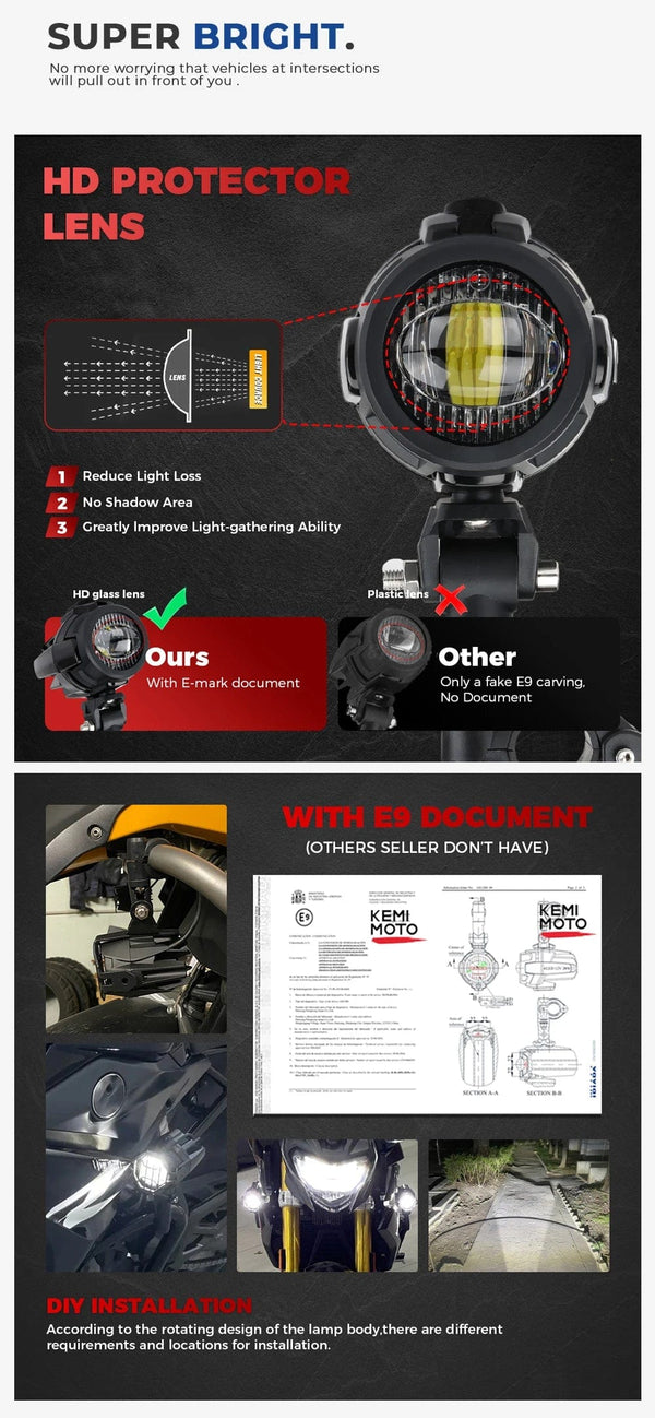 Planet Gates R1200GS 40W Motorcycle LED Fog Lights Auxiliary Assembliy For BMW R1200GS F850GS F750GS F 850GS 750GS 1250GS GS LC Adventure