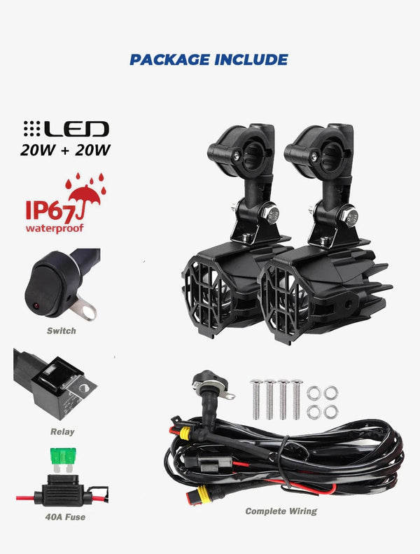 Planet Gates R1200GS 40W Motorcycle LED Fog Lights Auxiliary Assembliy For BMW R1200GS F850GS F750GS F 850GS 750GS 1250GS GS LC Adventure