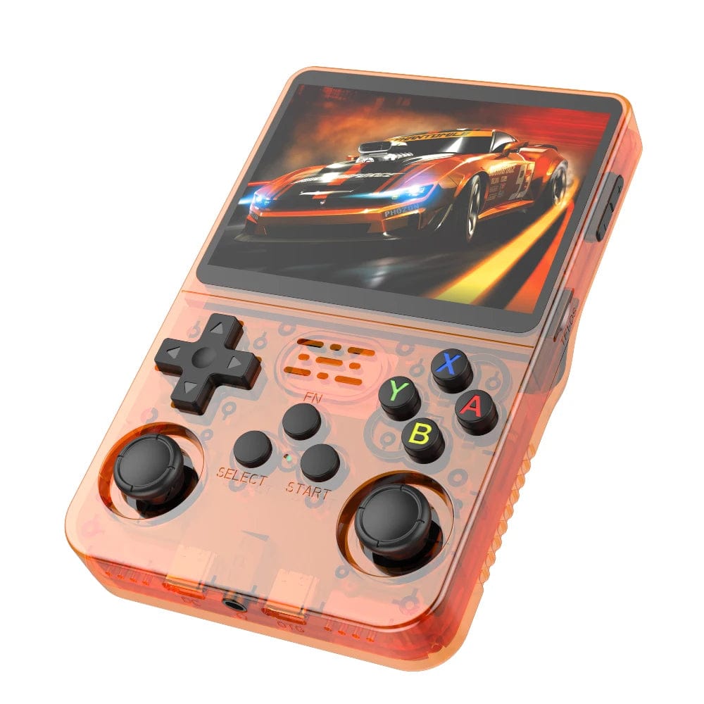 Planet Gates R36S Orange 128G Open Source R36S Retro Handheld Video Game Console Linux System 3.5 Inch IPS Screen Portable Pocket Video Player 64GB 128G Games