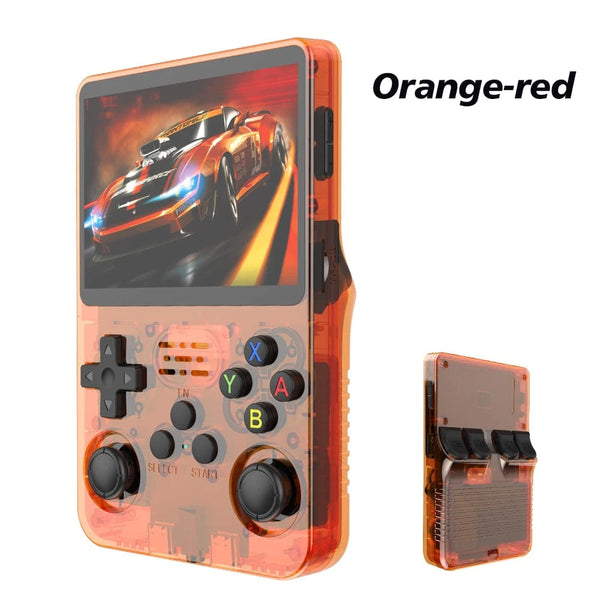 Planet Gates R36S Orange 128G Open Source R36S Retro Handheld Video Game Console Linux System 3.5 Inch IPS Screen Portable Pocket Video Player 64GB 128G Games