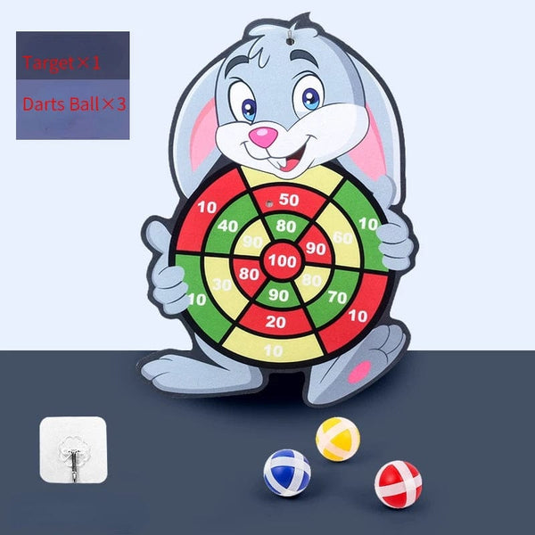 Planet Gates Rabbit 3 balls Montessori Dart Board Target Sports Game Toys For Children 4 To 6 Years Old Outdoor Toy Child Indoor Girls Sticky Ball Boys Gift