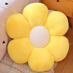 Planet Gates Rabbit fur-yellow / 65cm 30-65cm Kawaii Colorful Flower Plush Pillow Cushion Soft Sunflower Plant Mat Stuffed Sofa Bed Sleeping Back Cushion Decor Gifts