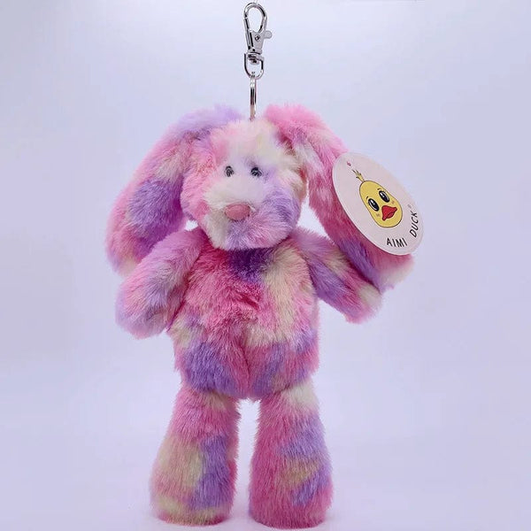 Planet Gates Rabbit Pink / 11cm-30cm 20cm Fantastic Rainbow Colorful Keychain Plush Toys Soft Stuffed Animals Bear Rabbit Doll Bag Pendant Toys Schoolbag Pendants