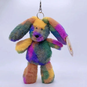 Planet Gates Rabbit Rainbow / 11cm-30cm 20cm Fantastic Rainbow Colorful Keychain Plush Toys Soft Stuffed Animals Bear Rabbit Doll Bag Pendant Toys Schoolbag Pendants