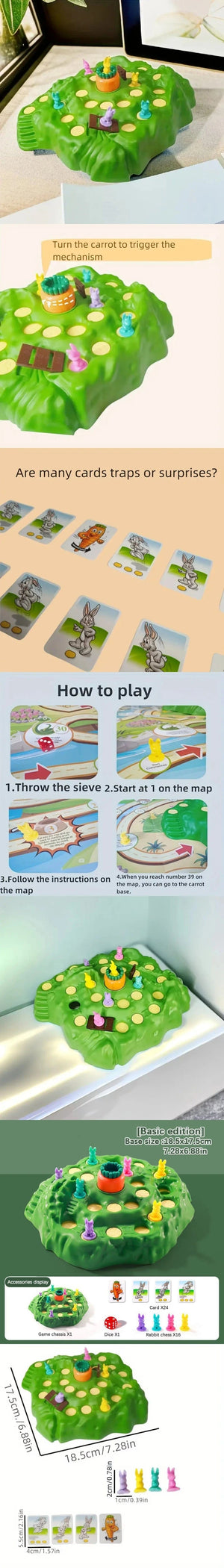Planet Gates Rabbit Trap Carrot Rabbit Trap Table Board Defend Game Challenge Parent-Child Family Party Interactive Educational Puzzle Toy Gift