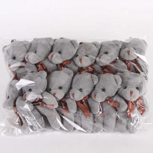 Planet Gates rabbit-white / 6pcs a pack 5/52pcs Bears Stuffed Plush Toy Mini Bear Doll Toy Keychain Bag Pendant Wedding Decoration Children Birthday Party Gifts