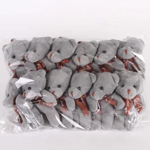 Planet Gates rabbit-white / 6pcs a pack 5/52pcs Bears Stuffed Plush Toy Mini Bear Doll Toy Keychain Bag Pendant Wedding Decoration Children Birthday Party Gifts