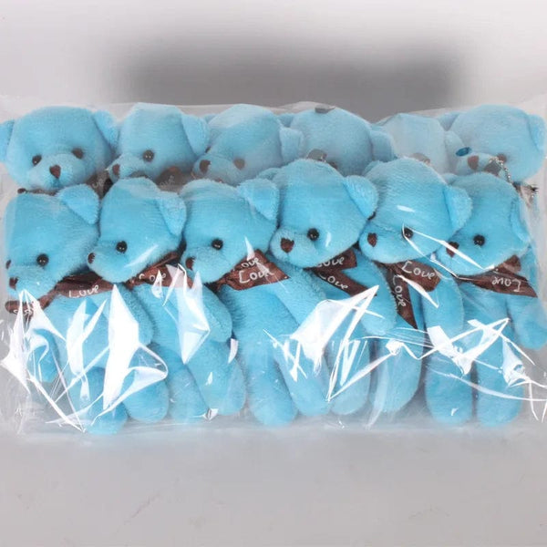 Planet Gates rabbit-white / 6pcs a pack 5/52pcs Bears Stuffed Plush Toy Mini Bear Doll Toy Keychain Bag Pendant Wedding Decoration Children Birthday Party Gifts