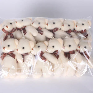 Planet Gates rabbit-white / 6pcs a pack 5/52pcs Bears Stuffed Plush Toy Mini Bear Doll Toy Keychain Bag Pendant Wedding Decoration Children Birthday Party Gifts