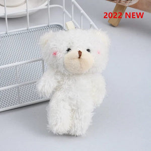 Planet Gates rabbit-white / 6pcs a pack 5/52pcs Bears Stuffed Plush Toy Mini Bear Doll Toy Keychain Bag Pendant Wedding Decoration Children Birthday Party Gifts