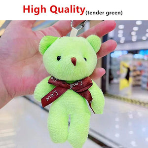 Planet Gates rabbit-white / 6pcs a pack 5/52pcs Bears Stuffed Plush Toy Mini Bear Doll Toy Keychain Bag Pendant Wedding Decoration Children Birthday Party Gifts