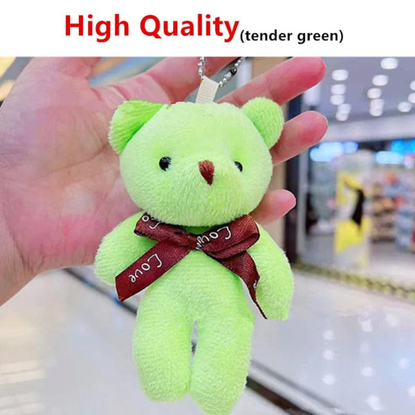 Planet Gates rabbit-white / 6pcs a pack 5/52pcs Bears Stuffed Plush Toy Mini Bear Doll Toy Keychain Bag Pendant Wedding Decoration Children Birthday Party Gifts