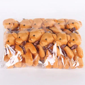 Planet Gates rabbit-white / 6pcs a pack 5/52pcs Bears Stuffed Plush Toy Mini Bear Doll Toy Keychain Bag Pendant Wedding Decoration Children Birthday Party Gifts