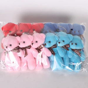 Planet Gates rabbit-white / 6pcs a pack 5/52pcs Bears Stuffed Plush Toy Mini Bear Doll Toy Keychain Bag Pendant Wedding Decoration Children Birthday Party Gifts