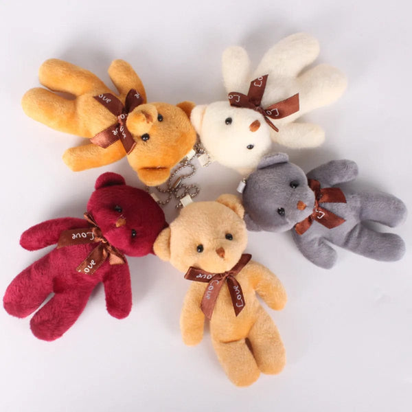 Planet Gates rabbit-white / 6pcs a pack 5/52pcs Bears Stuffed Plush Toy Mini Bear Doll Toy Keychain Bag Pendant Wedding Decoration Children Birthday Party Gifts