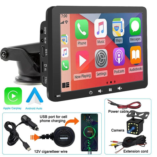 Planet Gates Radio With Camera Universal 7 Inch Car Radio Multimedia Video Player Wireless Carplay Android Auto Touch Screen Bluetooth Car Intelligent Systems