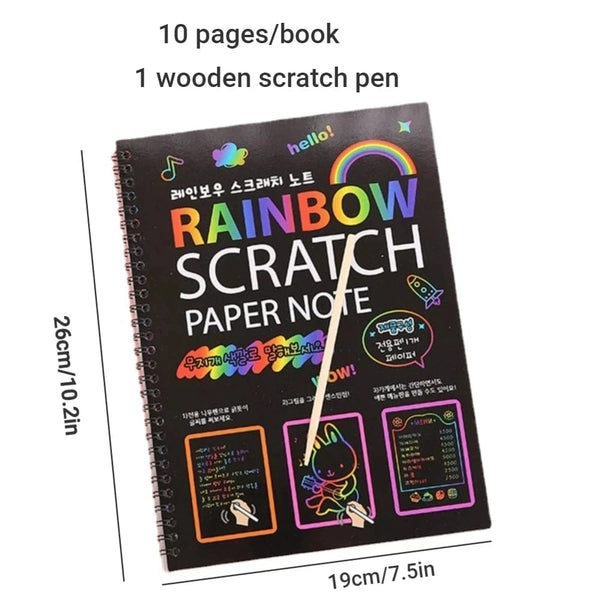 Planet Gates Rainbow Magic Scratch Off Paper Set for Kids Arts Scraping Painting Toy Children DIY Graffiti Book Montessori Educational Toys