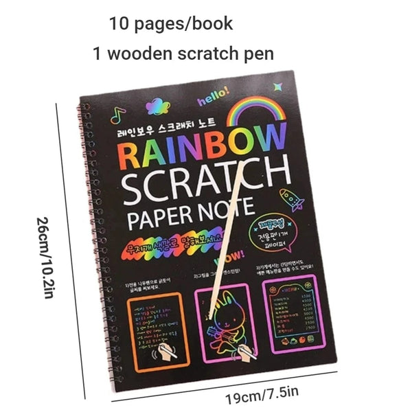Planet Gates Rainbow Magic Scratch Off Paper Set for Kids Arts Scraping Painting Toy DIY Graffiti Book Kids Montessori Educational Toys