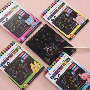 Planet Gates Rainbow Magic Scratch Off Paper Set for Kids Arts Scraping Painting Toy DIY Graffiti Book Kids Montessori Educational Toys