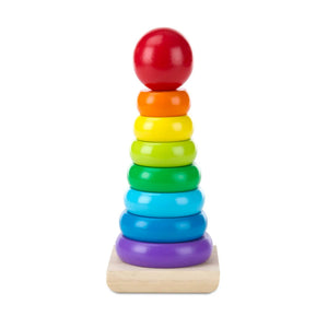 Planet Gates Rainbow Stacker Wooden Ring Educational Toy Kids Tower Stack Up Blocks Color Shape Game Baby Montessori Toys for Children Gifts