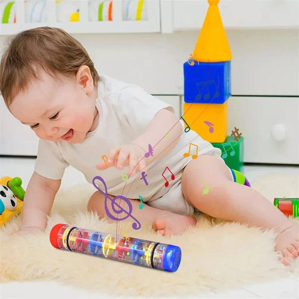 Planet Gates Rainmaker Baby Toy Rain Stick Musical Toys For Babies 1 2 3 Year Hand Shaker Rattles Toy Educational Instrument Toy For Children