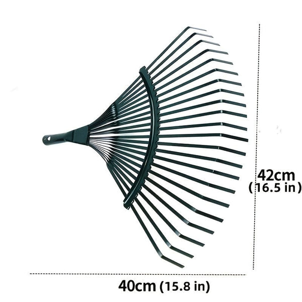 Planet Gates Rake Head 1pc Lawn Rake Leaf Scoop Rake, Stainless Steel Broom, Relieve Fatigue Portable Garden Tools Easy To Clean Grass Rake, 40.13cm X 41.91cm (no Handle)