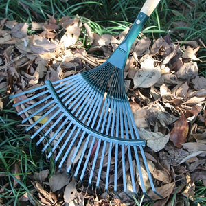 Planet Gates Rake Head 1pc Lawn Rake Leaf Scoop Rake, Stainless Steel Broom, Relieve Fatigue Portable Garden Tools Easy To Clean Grass Rake, 40.13cm X 41.91cm (no Handle)