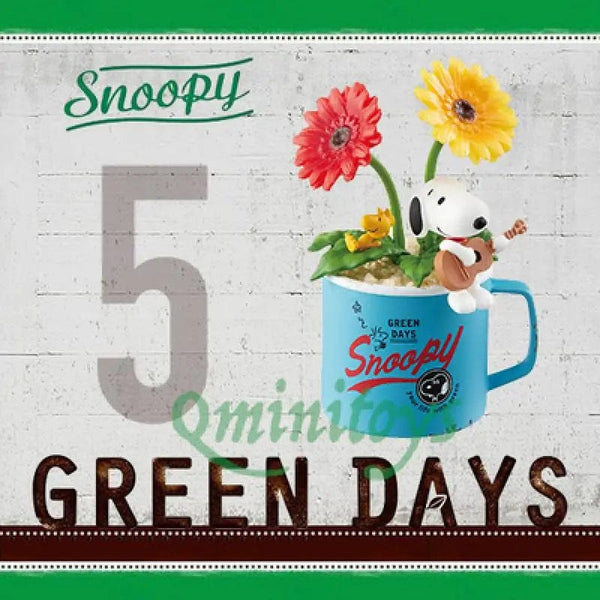 Planet Gates Random 1 Pcs no box Snoopy Green Days Anime Figure Models Green Potted Plant Table Ornaments Anime Peripherals Toys Kawaii Dolls Gifts for Childrens
