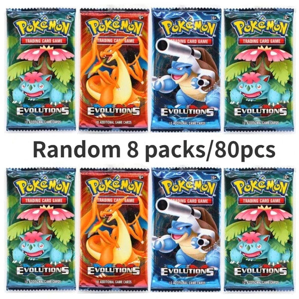 Planet Gates Random 40/80 PCS Pokemon Cards Deck Box Pikachu English Party Games Tabletop Matchmaking Card Set Pokemon Cards' Album Kids Toys