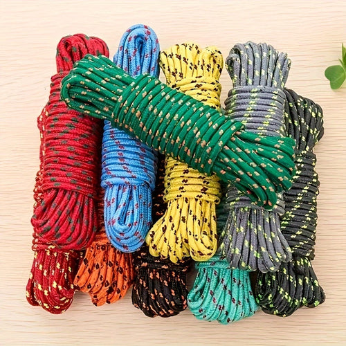 Planet Gates Random Color 1 Roll, Length 10m Household Nylon Rope Indoor Outdoor Clothes Quilt For Drying Cord Sunshade Net Tarpaulin Rainproof Cloth Fixed Rope