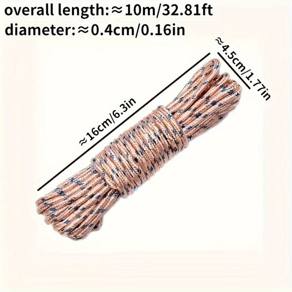 Planet Gates Random Color 1 Roll, Length 10m Household Nylon Rope Indoor Outdoor Clothes Quilt For Drying Cord Sunshade Net Tarpaulin Rainproof Cloth Fixed Rope