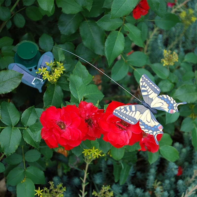 Planet Gates, losowy kolor / 1 szt., 1 szt., zabawka solarna w kształcie motyla, rośliny ogrodowe, kwiaty, patio, krajobraz, ozdoba zewnętrzna (zasilana energią słoneczną lub baterią, bateria nie jest dołączona), dekoracje na Boże Narodzenie i Halloween w okresie Ramadanu (losowy kolor)