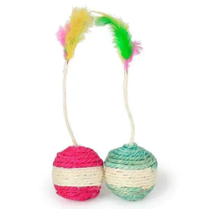 Planet Gates Random color 1Pc Cat Toy Sisal Scratching Ball Training Interactive Toy for Kitten Pet Cat Supplies Feather Toy  Cat Toys Interactive