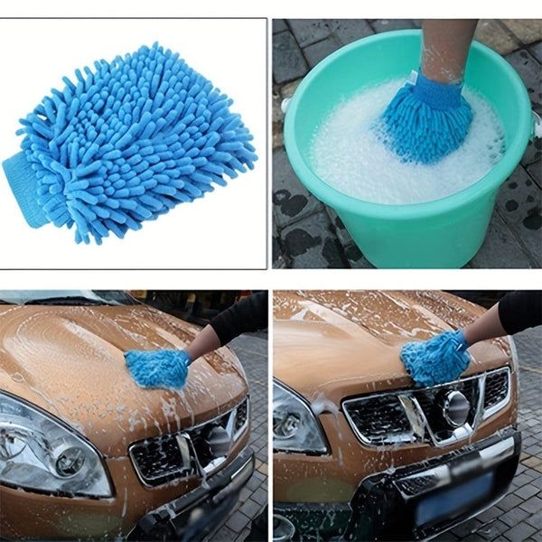 Planet Gates Random Colors 1pc Microfiber Car Wash Gloves - Anti-Scratch Cleaning & Care Tool For Cars & Home Kitchen