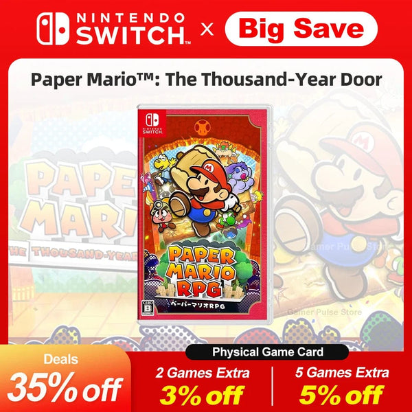 Planet Gates Random Cover Paper Mario The Thousand Year Door Nintendo Switch Game Deals 100% New Original Physical Game Card for Nintendo Switch OLED Lite