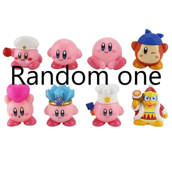 Planet Gates Random one 2 4-8pcs Anime Games Kirby Action Figures Toys Pink Cartoon Kirby PVC Cute Figure Action Toy Christmas Gift for Children