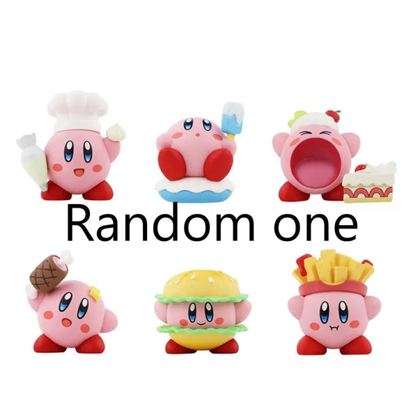 Planet Gates Random one 3 4-8pcs Anime Games Kirby Action Figures Toys Pink Cartoon Kirby PVC Cute Figure Action Toy Christmas Gift for Children