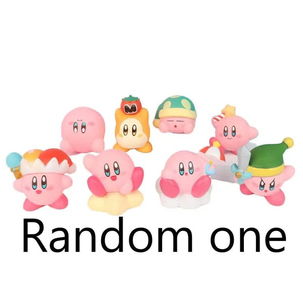 Planet Gates Random one 4 4-8pcs Anime Games Kirby Action Figures Toys Pink Cartoon Kirby PVC Cute Figure Action Toy Christmas Gift for Children