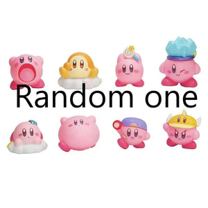Planet Gates Random one 4-8pcs Anime Games Kirby Action Figures Toys Pink Cartoon Kirby PVC Cute Figure Action Toy Christmas Gift for Children