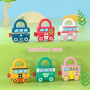 Planet Gates Random one Children Educational Toys Kids Learning Lock with Keys Car Numbers Matching & Counting Montessori Math Teaching Lock-Picking Toy