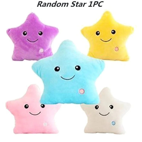 Planet Gates Random Star 1PC 34CM Creative Toy Luminous Pillow Soft Stuffed Plush Glowing Colorful Stars Cushion Led Light Toys Gift For Kids Children Girls