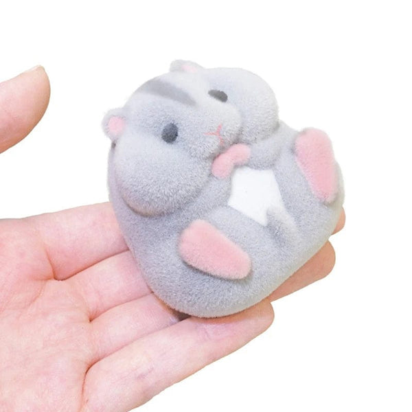 Planet Gates 【Random style】Japan Original Capsule Toys Cute Kawaii Fatty Milky Soft Hamster Flocking Plush Dolls Squeeze Stress Relief Toys