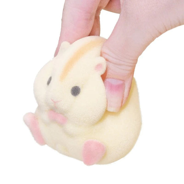 Planet Gates 【Random style】Japan Original Capsule Toys Cute Kawaii Fatty Milky Soft Hamster Flocking Plush Dolls Squeeze Stress Relief Toys